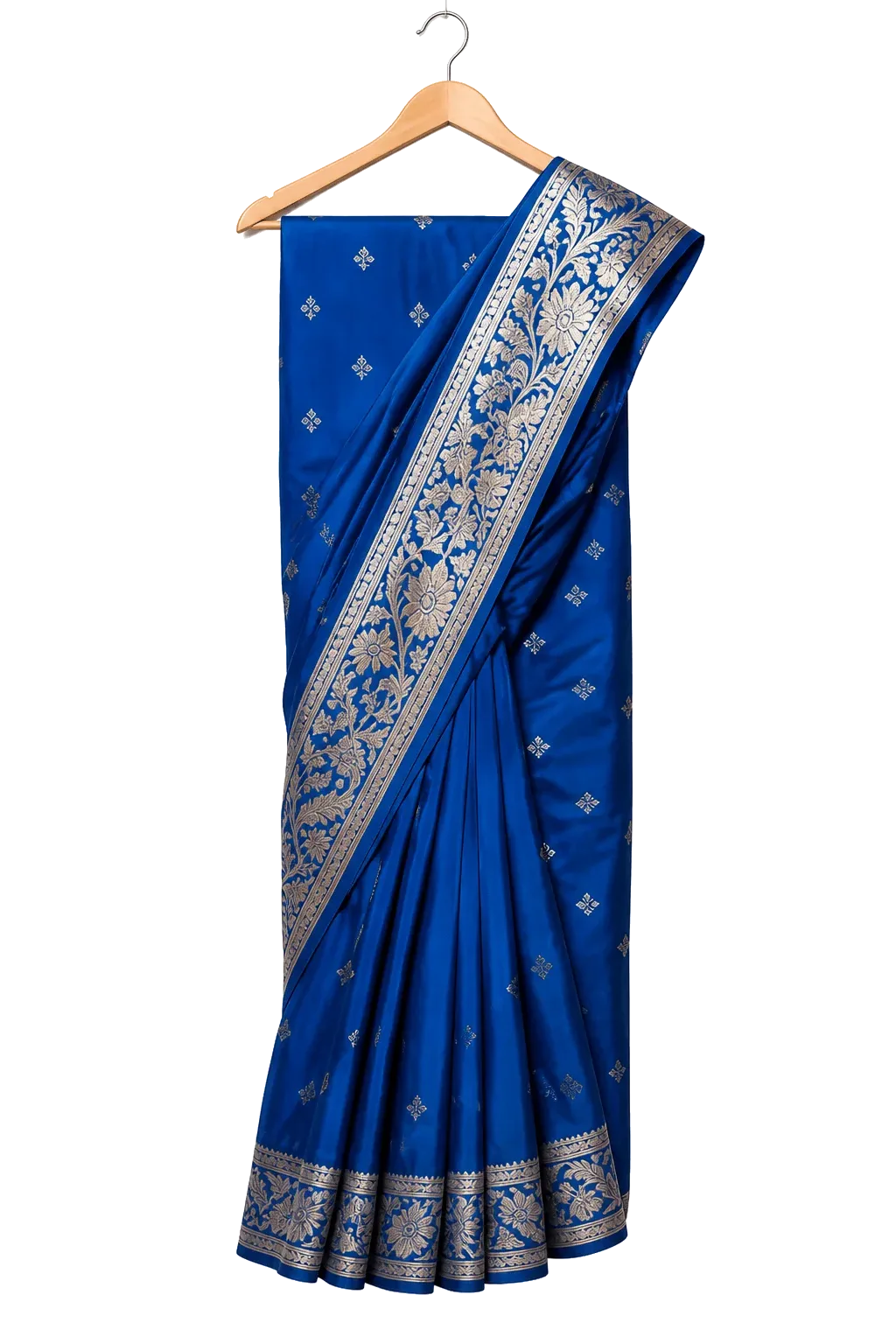 Blue saree on hanger
